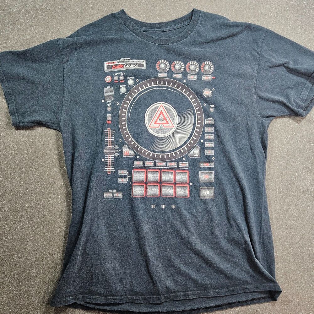 DJ Turntable Graphic T Shirt Black Music Producer Audio Sound Tee